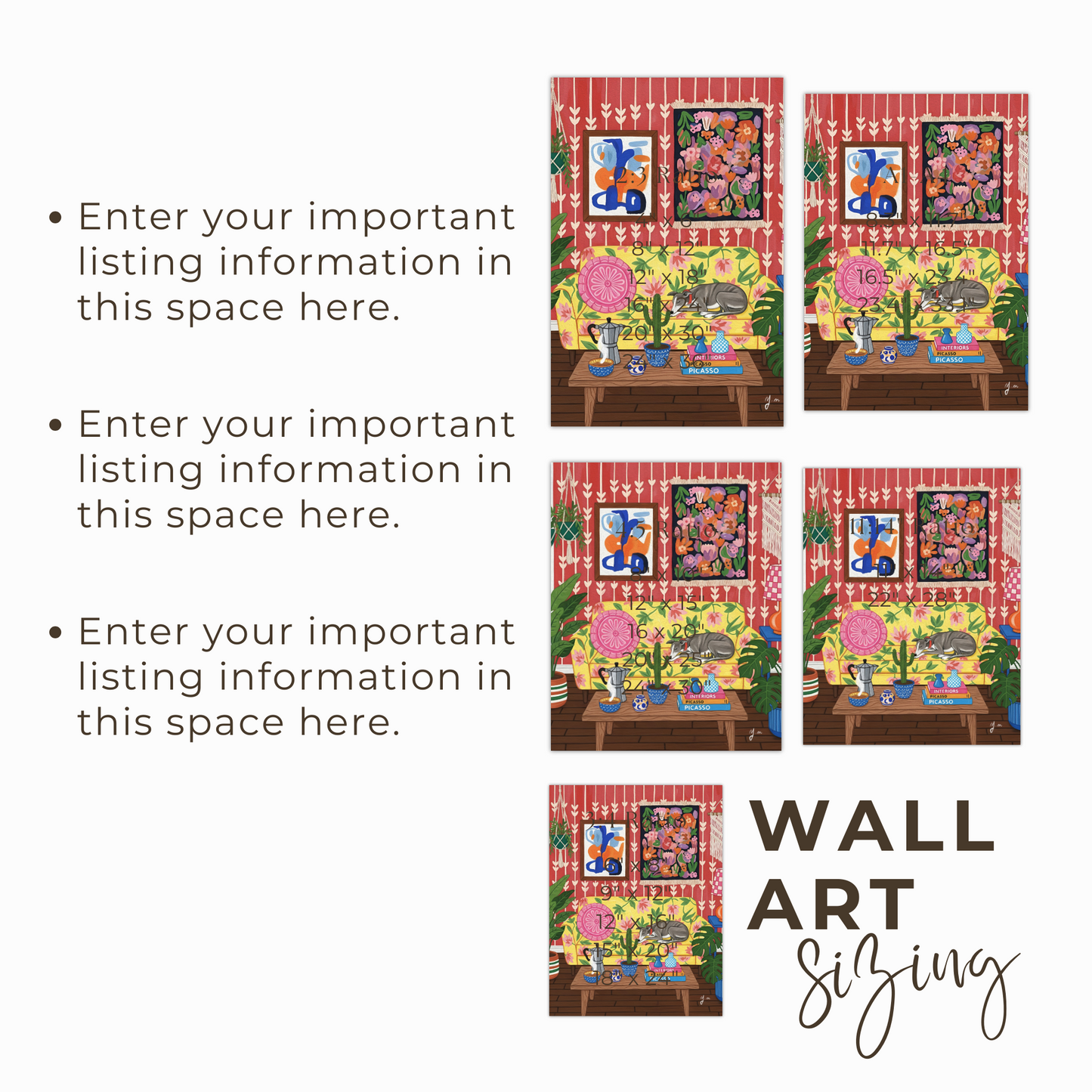 Whimsical Greyhound Living Room Art Print Dog Sleeping on Floral Sofa Boho Interior Illustration Poster